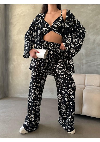 Bürümcük Kumaş Kimono Üçlü Takım fiyatları