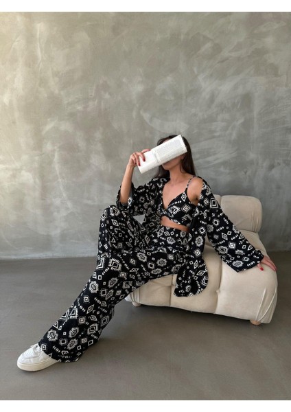 Bürümcük Kumaş Kimono Üçlü Takım fırsatları