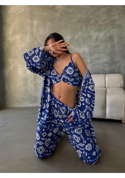 Bürümcük Kumaş Kimono Üçlü Takım modelleri