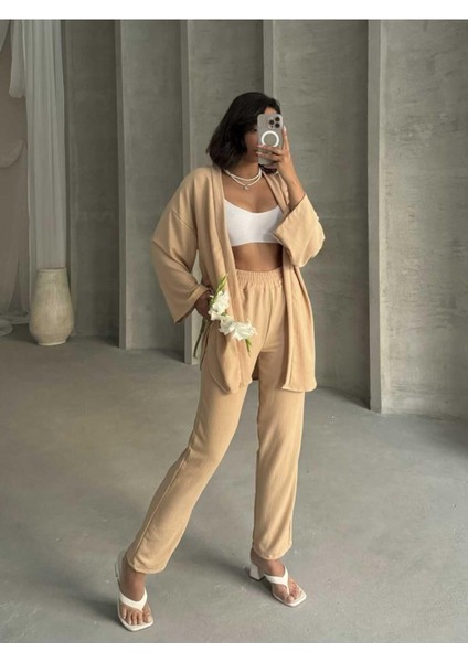 Bürümcük Kumaş 2'li Kimono Takım