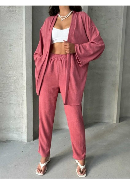 Bürümcük Kumaş 2'li Kimono Takım