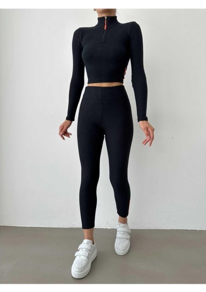 Kaşkorse Tayt-Crop Alt-Üst Şardonlu Takım