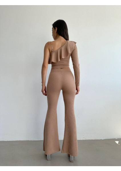 Bürümcük Kumaş Zincirli Bluz Ispanyol Paça Tayt Takım fırsatları