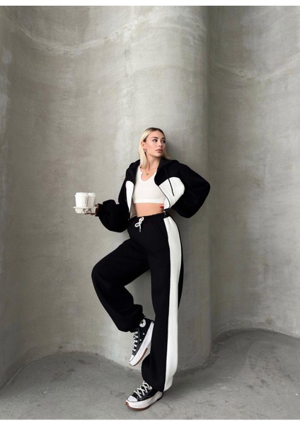 Bol Kesim 3 Iplik Crop Hırka Eşofman Takımı fırsatları