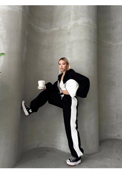 Bol Kesim 3 Iplik Crop Hırka Eşofman Takımı indirimleri