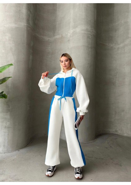 Bol Kesim 3 Iplik Crop Hırka Eşofman Takımı fiyatları