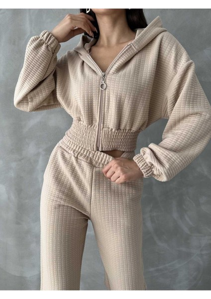 Kapitone Kapşonlu Fermuarlı Eşofman Takımı fırsatları