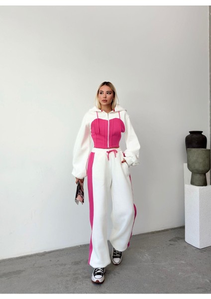 Bol Kesim 3 Iplik Crop Hırka Eşofman Takımı fiyatları