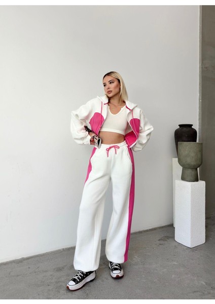 Bol Kesim 3 Iplik Crop Hırka Eşofman Takımı fırsatları