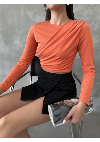 Uzun Kol Crop Bluz modelleri