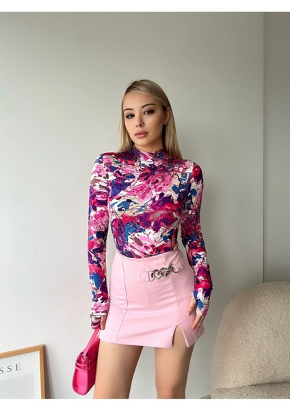 Batik Desen Yarım Balıkçı Uzun Kol Bluz fırsatları