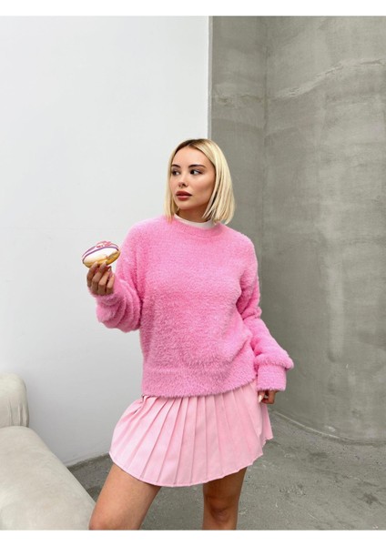 Peluş Triko Bisiklet Yaka Kazak fırsatları