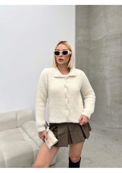 Peluş Triko Polo Yaka Hırka modelleri