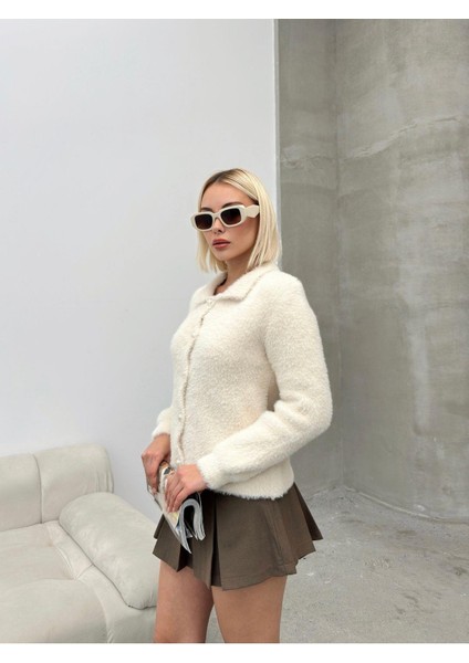 Peluş Triko Polo Yaka Hırka fırsatları