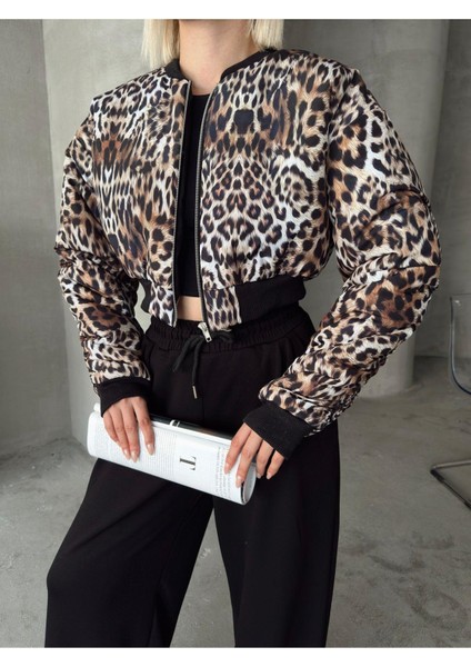 Leopar Desen Crop Mont indirimleri