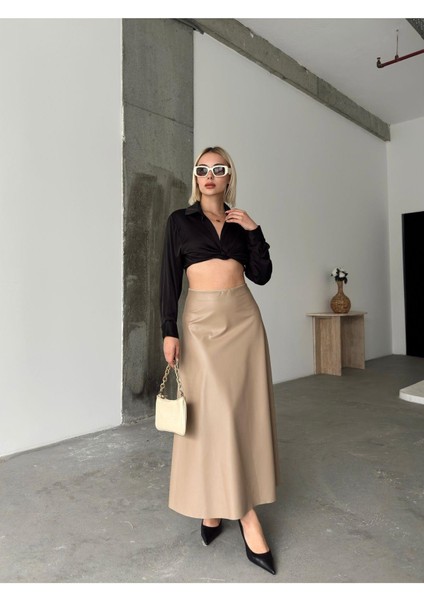 Maxi Boy Çan Deri Etek fiyatları