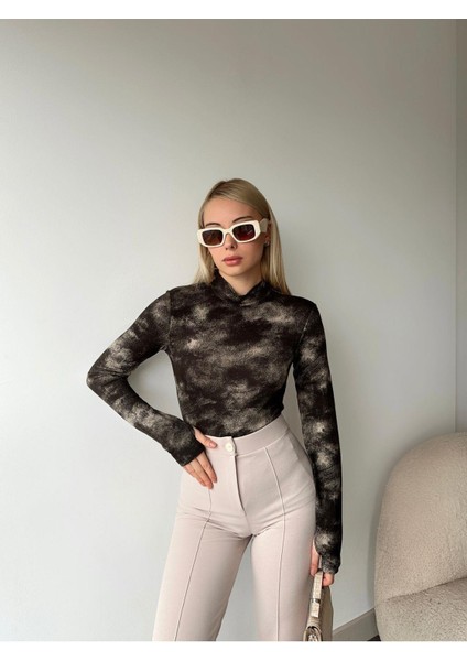 Batik Desen Yarım Balıkçı Uzun Kol Bluz modelleri