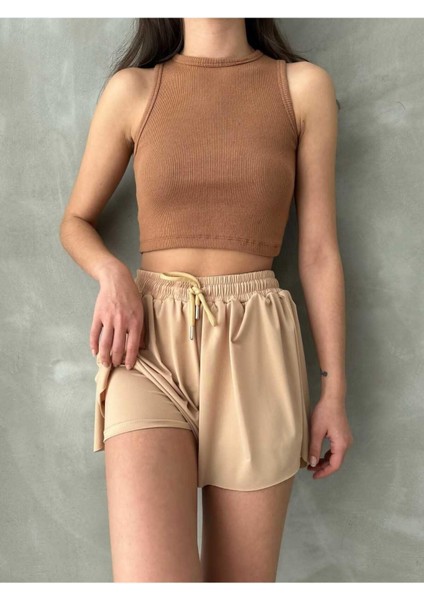 Pileli Basic Çift Kat Bağcıklı Şort fırsatları