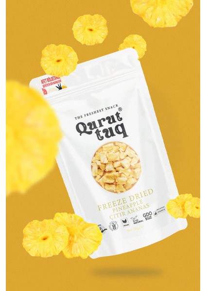 Freeze Dried Çıtır Ananas Cipsi 20 gr Şeker İlavesiz