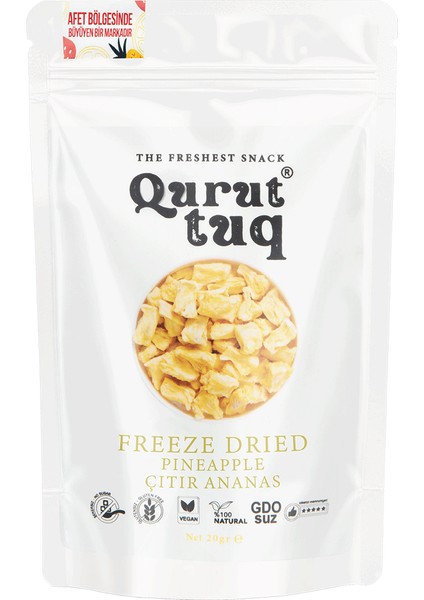 Freeze Dried Çıtır Ananas Cipsi 20 gr Şeker İlavesiz
