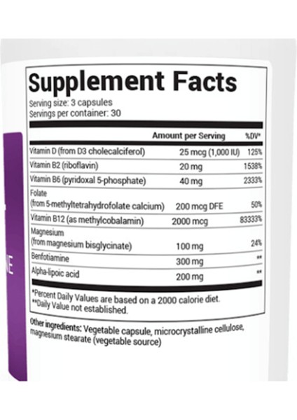 Nerve Support With Benfotiamine - 90 Capsules modelleri