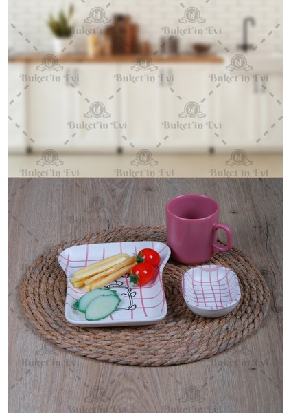 4 Parça Sevimli Çocuk Tost & Mama Takımı modelleri