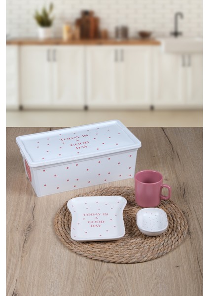 Pembe Kalpli 4 Parça Mama Takımı