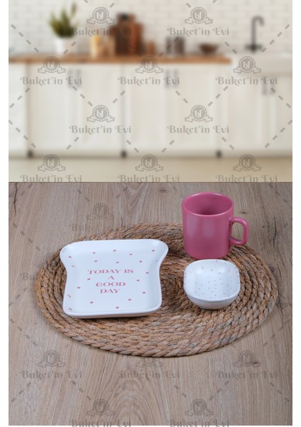 Pembe Kalpli 4 Parça Mama Takımı fiyatları