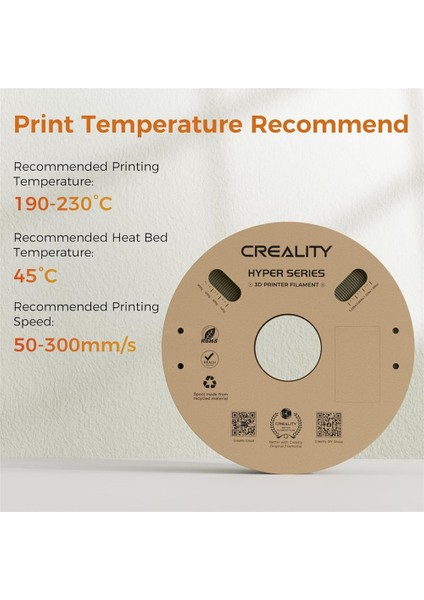 Urhanshop Creality Hyper Pla-Cf Grimsi Sarı Carbon Fiber Filament 1kg