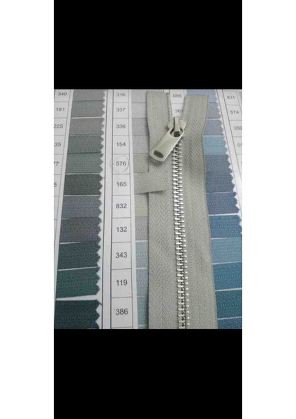 85 cm 1 Adet Parlak Gümüş Diş 5 No Metal Fermuar Açık Gri Renk