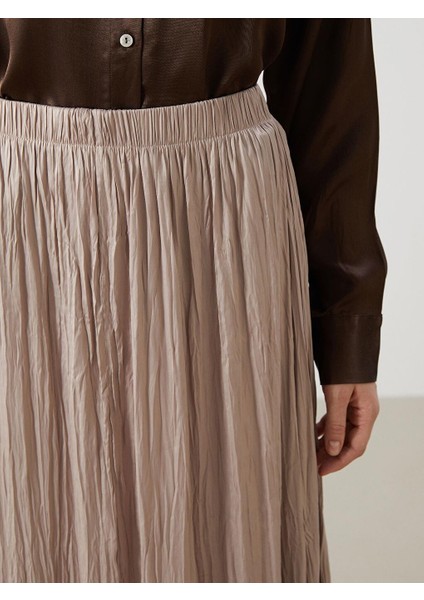 Lcw Modest Beli Lastikli Saten Kadın Etek