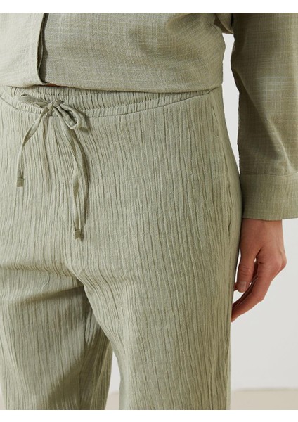 Lcwaıkıkı Classic Beli Lastikli Dokulu Kadın Pantolon