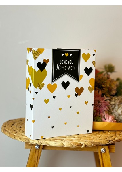 Fotoğraf Albümü 10x15cm 200 Fotoğraf Kapasiteli Renkli Love You Desenli Anı Albümü
