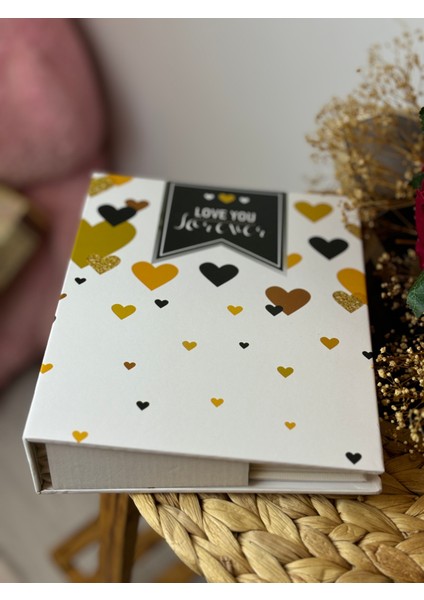 Fotoğraf Albümü 10x15cm 200 Fotoğraf Kapasiteli Renkli Love You Desenli Anı Albümü