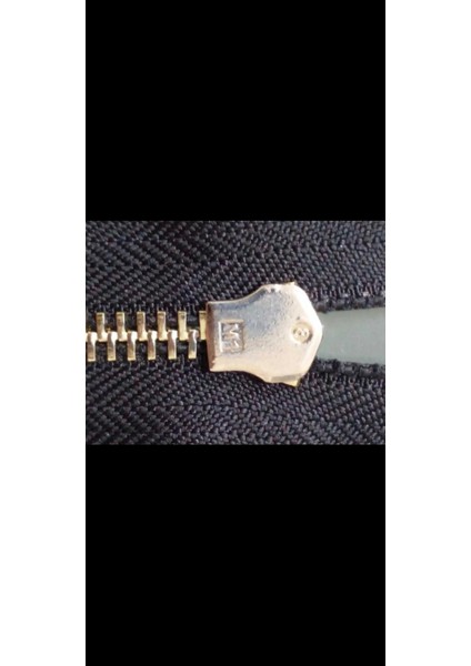 70 cm 1 Adet Açık Altın Diş Rengi 8 No Metal Diş Separe Fermuar Siyah Renk