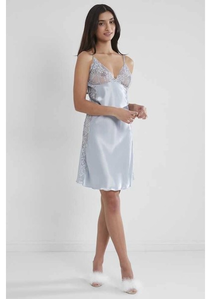Pierre Cardin 624 Bayan Battal Kısa Saten Gecelik