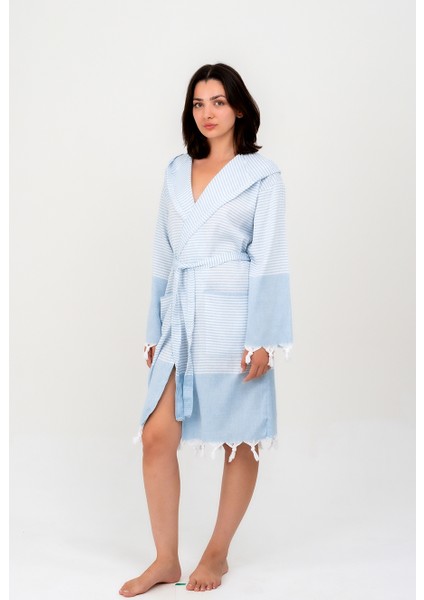 Hürrem Pamuklu Kadın Orta Boy Peştamal Bornoz – Hızlı Kuruyan, Çizgili Desen, Tek Beden Rahat Kullanım fiyatları