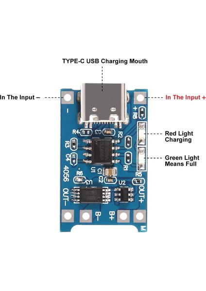 Lityum Pil Şarj Modülü USB Tip-C