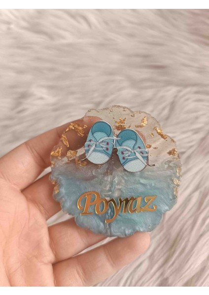 10 Adet Mavi Patikli Mavi Epoksi Magnet Yenidoğan Doğum Günü Mevlüt Hediyelikleri