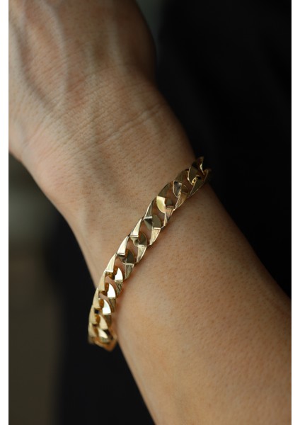 14 Ayar Altın Köşeli Gurmet Bileklik modelleri