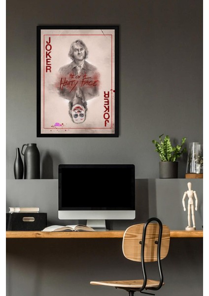 Joker Çerçeveli Tablo - Put On A Happy Face Film Posteri Tablo fiyatları
