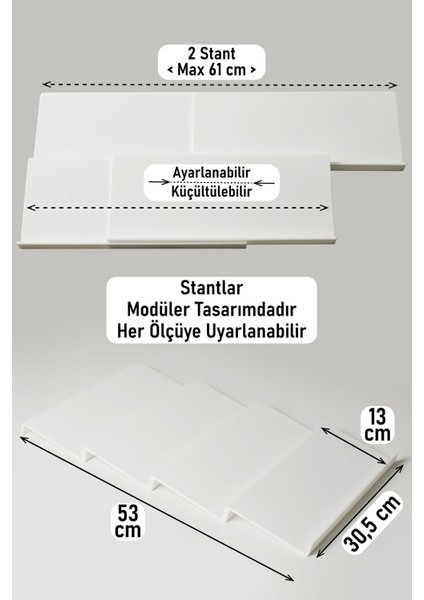 4 Adet Çekmece Içi Baharatlık Düzenleyici Stant Mutfak Dolap Içi Organizer ( Beyaz Renk ) Z305 fiyatları