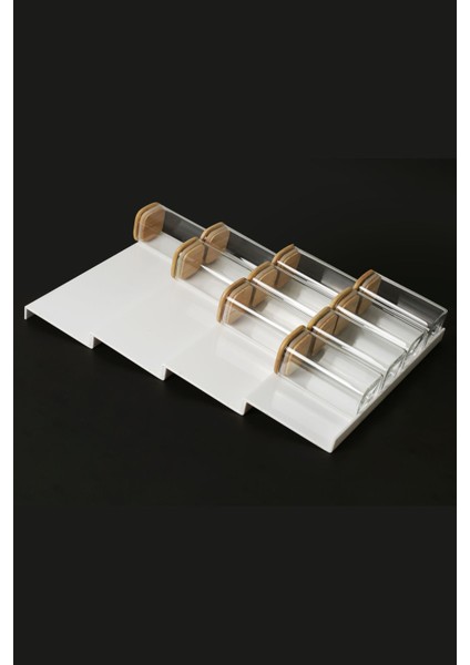 4 Adet Çekmece Içi Baharatlık Düzenleyici Stant Mutfak Dolap Içi Organizer ( Beyaz Renk ) Z305 fırsatları