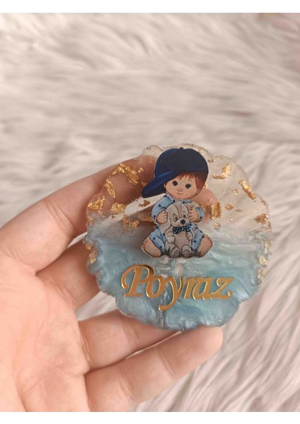 10 Adet Köpekli Bebek Epoksi Magnet Yenidoğan Doğum Günü Mevlüt Hediyelikleri