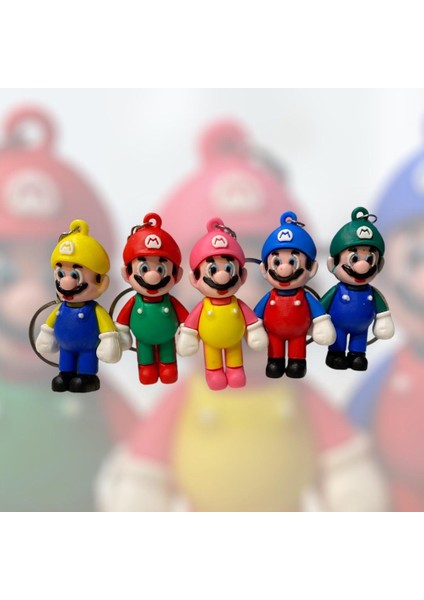 Mario Figürlü 5'li Silikon Anahtarlık ve Çanta Süsü fiyatları