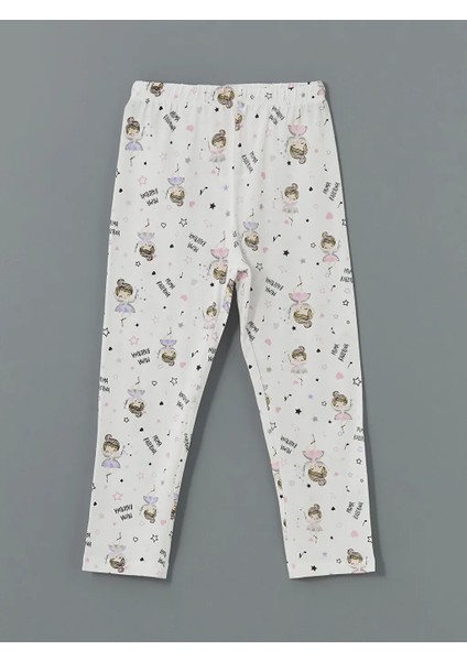 Lcw Kids Beyaz Gömlek Yaka Baskılı Kız Çocuk Pijama Takım T T