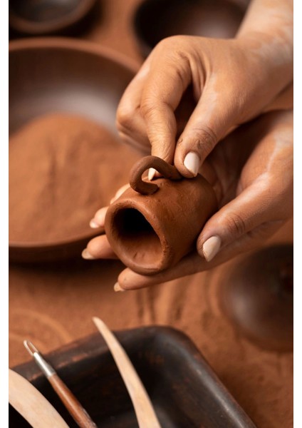 Kahverengi Seramik Hamuru 1 kg Kırmızı Seramik Çamuru Toprak Doğal Kırmızı Kil Oyun Hamuru Çamuru modelleri