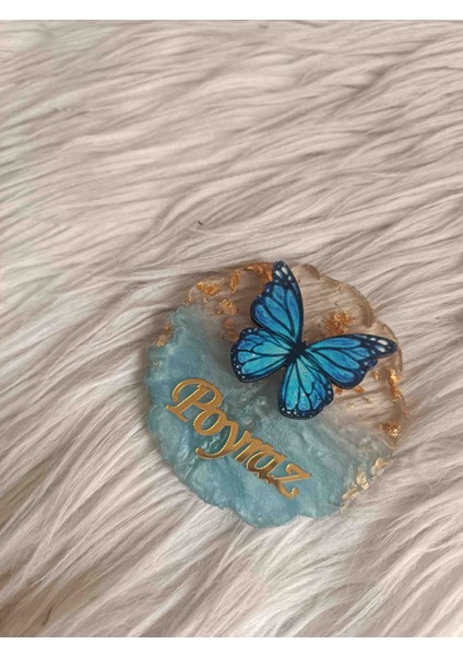 10 Adet Mavi Kelebekli Epoksi Magnet Yenidoğan Doğum Günü Mevlüt Hediyelikleri modelleri