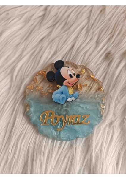 10 Adet Oturan Mavi Mickey Mouse Figürlü Epoksi Magnet Yenidoğan Doğum Günü Mevlüt Hediyelikleri fiyatları