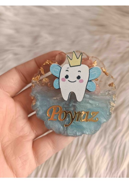 10 Adet Kanatlı Mavi Diş Figürlü Epoksi Magnet Yenidoğan Doğum Günü Mevlüt Hediyelikleri